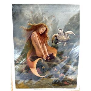 Feeding the Fishes by John Silver Mermaid Print 8 1/2"x 11" in cellophane sleeve